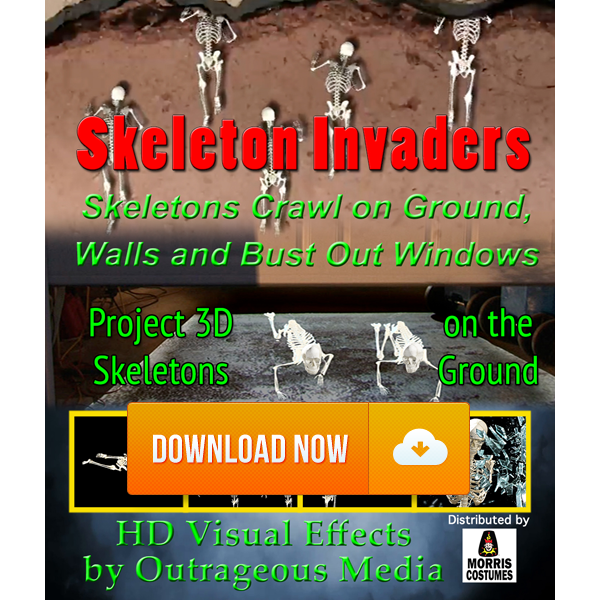 Skeleton Invaders, Projection Effect, Digital Download - The Christmas Light Emporium