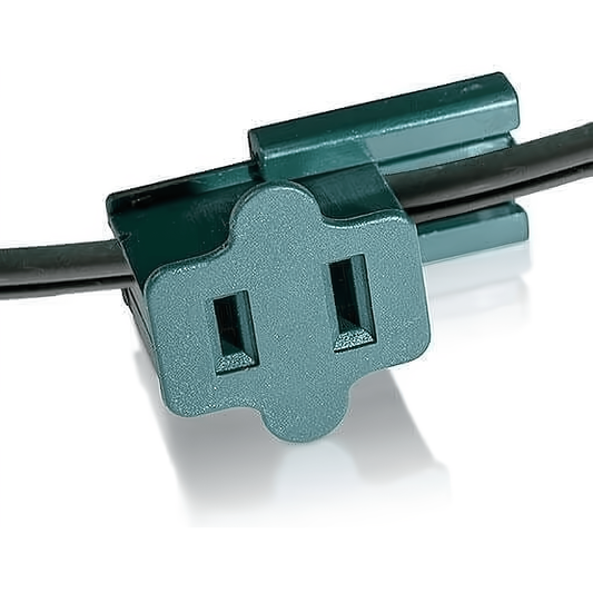 Slide-On Plugs / Vampire Plugs SPT2 Female Inline Pass Through Pack of 25 Green - Christmas Light Installation