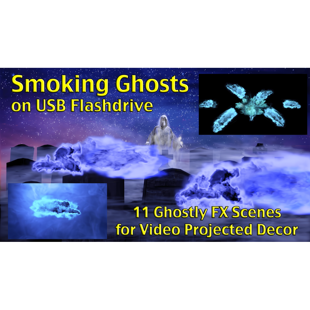 Smoking Ghosts, Projection Effect, USB Version - The Christmas Light Emporium