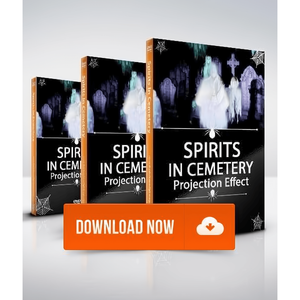 Spirits In Cemetery, Projection Effect, Digital Download Digital Decorations and Projection Effects Hyers Media