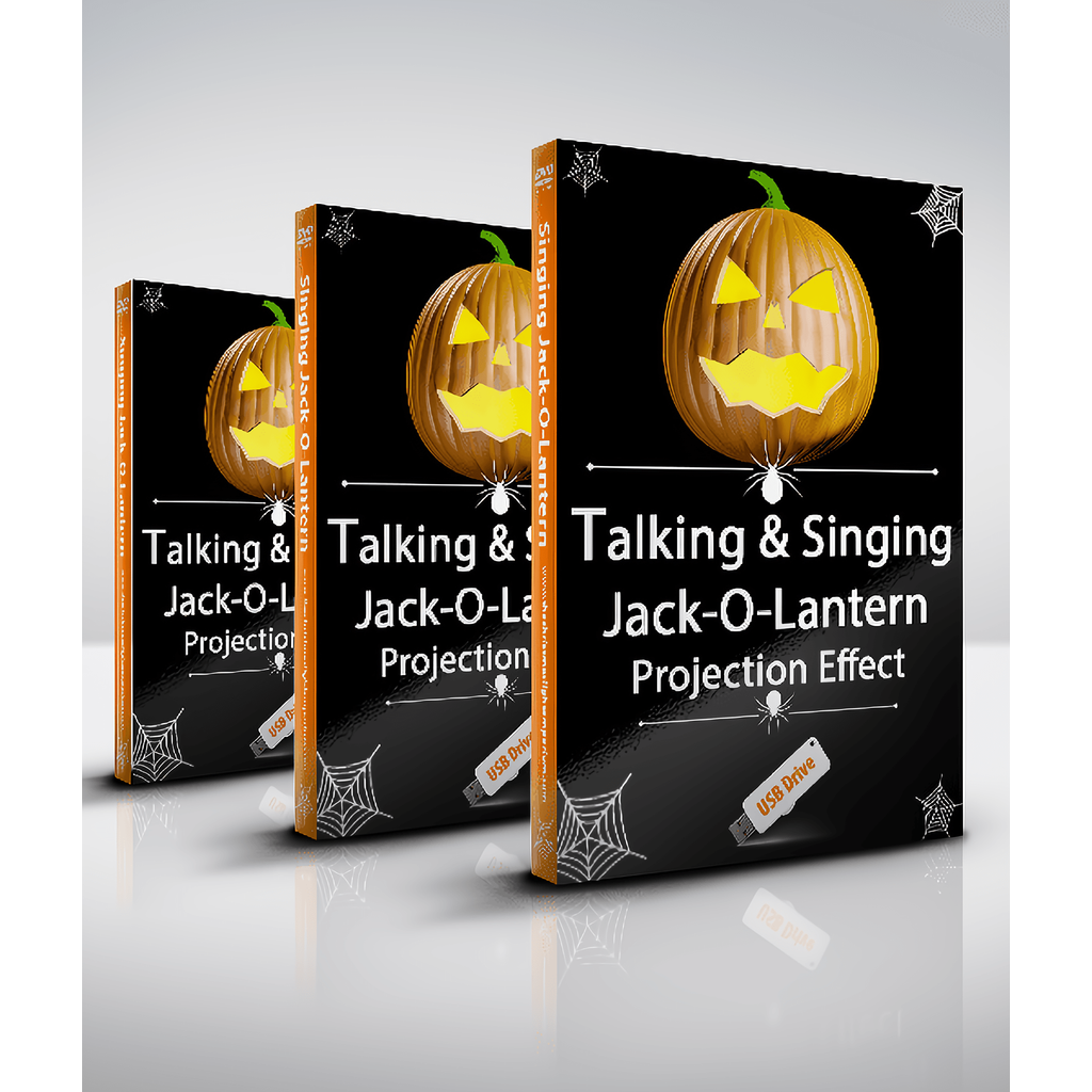 Talking and Singing Pumpkins / Jack,O,Lanterns, Projection Effect, USB Version - The Christmas Light Emporium