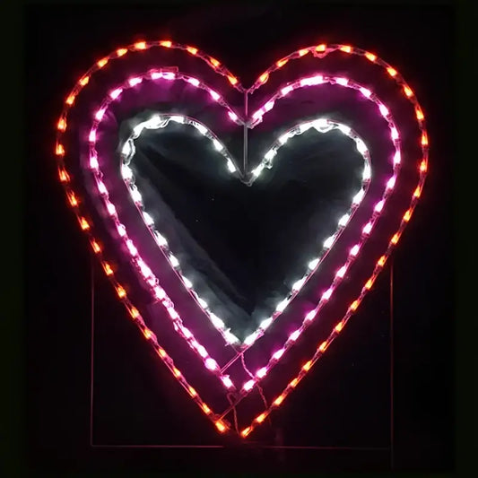 Triple Valentines Day Hearts Animated Wireframes Displays and Yard Art
