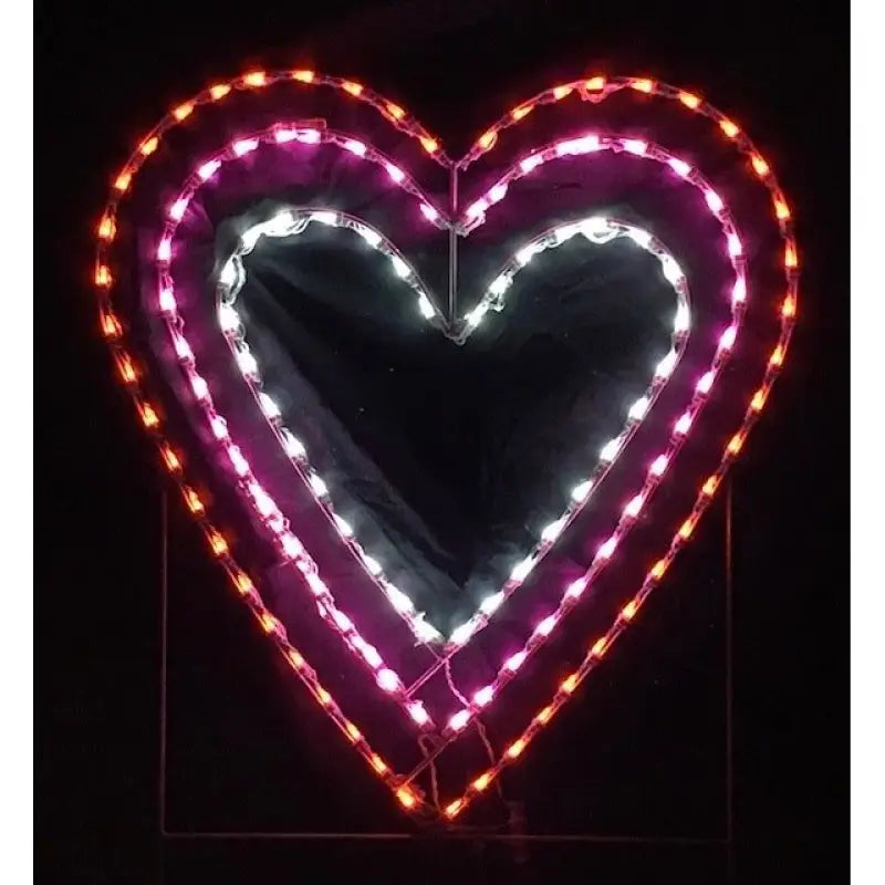 Triple Valentines Day Hearts Animated - Wireframes Displays and Yard Art