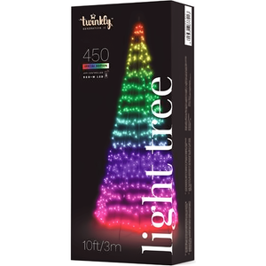 Twinkly App Controlled RGBW 3D Light Show Tree, 450 Bulbs, 10 Feet Tall Christmas Lights Twinkly
