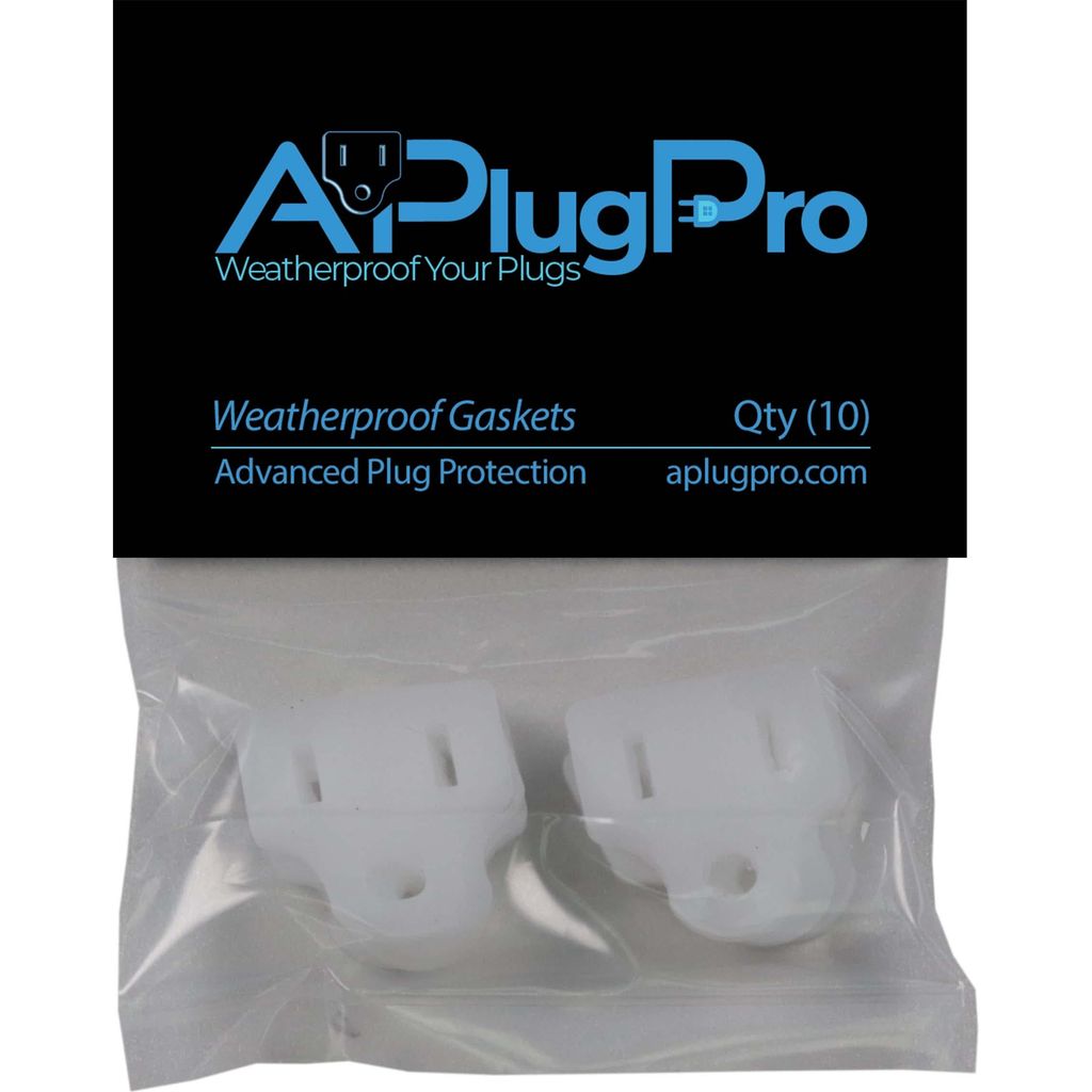 Weatherproof Electrical Plug Extension Cord Gaskets 10 Pack - Christmas Light Installation Accessories