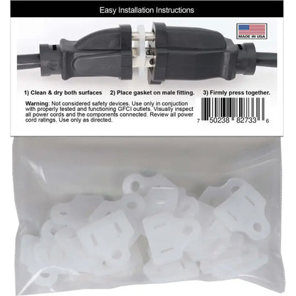 Weatherproof Electrical Plug Extension Cord Gaskets 25 Pack - Christmas Light Installation Accessories
