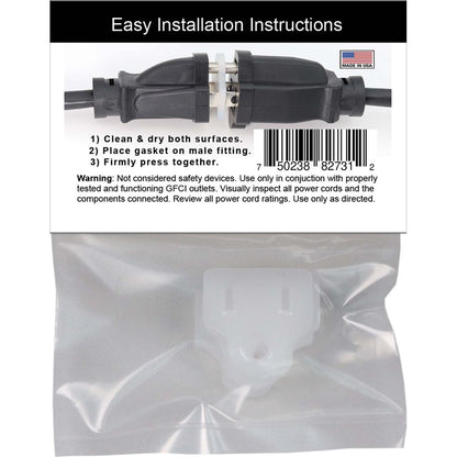 Weatherproof Electrical Plug Extension Cord Gaskets 5 Pack - Christmas Light Installation Accessories