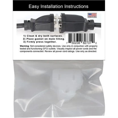 Weatherproof Electrical Plug Extension Cord Gaskets 5 Pack - Christmas Light Installation Accessories