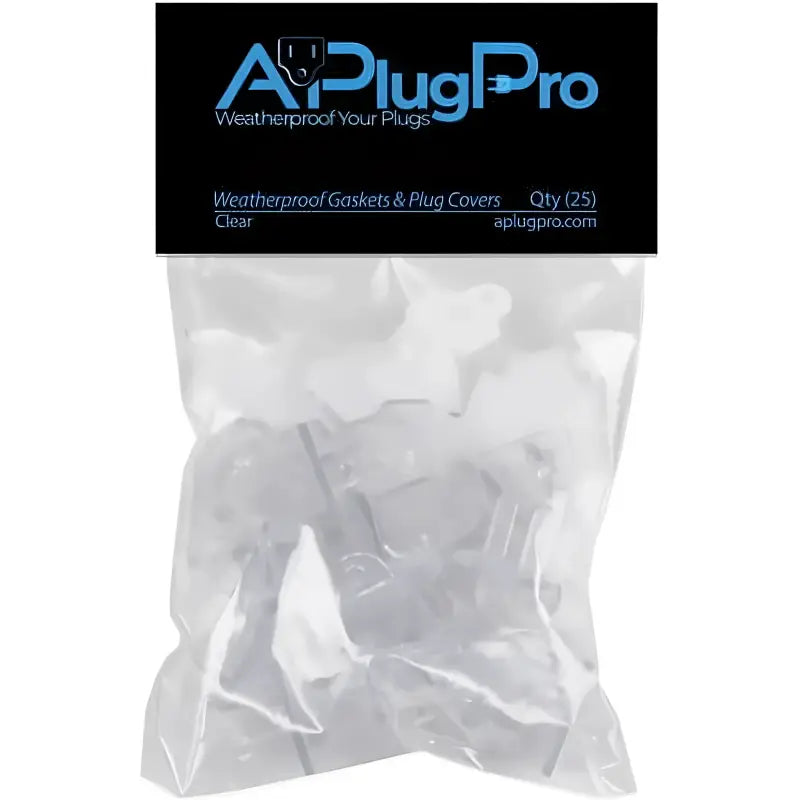 Weatherproof Electrical Plug Extension Cord Gaskets and Clear Covers 25 Pack Christmas Light Installation Accessories
