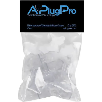 Weatherproof Electrical Plug Extension Cord Gaskets and Clear Covers 25 Pack Christmas Light Installation Accessories