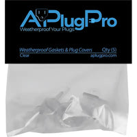 Weatherproof Electrical Plug Extension Cord Gaskets and Clear Covers, 5 Pack [CLOSEOUT]