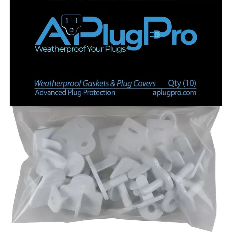 Weatherproof Electrical Plug Extension Cord Gaskets and White Covers 10 Pack Christmas Light Installation Accessories