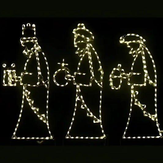 Wise Men Large 3 Piece Warm White Lights Wireframes Displays and Yard Art