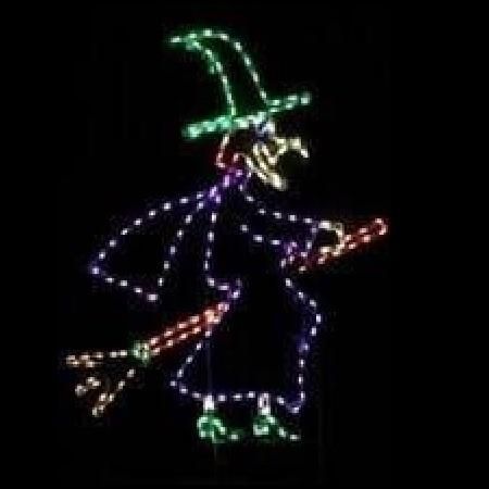 Witch on Broom - The Christmas Light Emporium