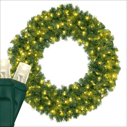 Wreath 24’’ Olympia Pine Pre-Lit LED Warm White - Christmas Decorations