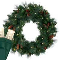 Wreath, 30" Mixed Noble, Pre-lit, LED Warm White