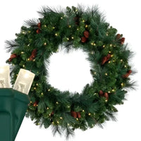 Wreath, 36" Mixed Noble, Pre-lit, LED Warm White