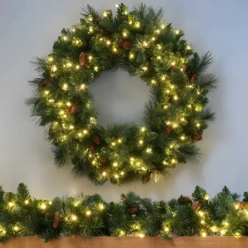 Wreath 36’’ Mixed Noble Pre-lit LED Warm White - Christmas Decorations