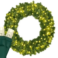 Wreath, 36" Sequoia Fir, Pre-Lit, LED Warm White [CLOSEOUT]