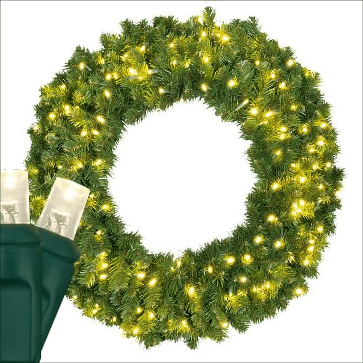 Wreath, 36" Sequoia Fir, Pre-Lit, LED Warm White