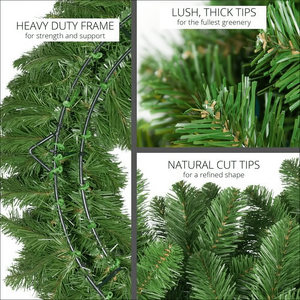 Wreath, 48" Olympia Pine Wreath, Pre-Lit, LED Warm White Christmas Decorations Wintergreen Corporation
