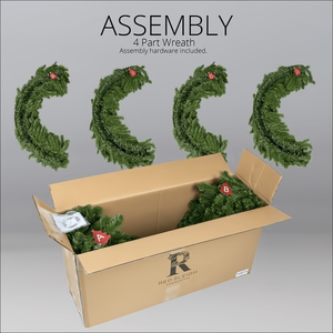 Wreath, 60" Sequoia Fir Wreath, Pre-Lit, LED Warm White Christmas Decorations Wintergreen Corporation